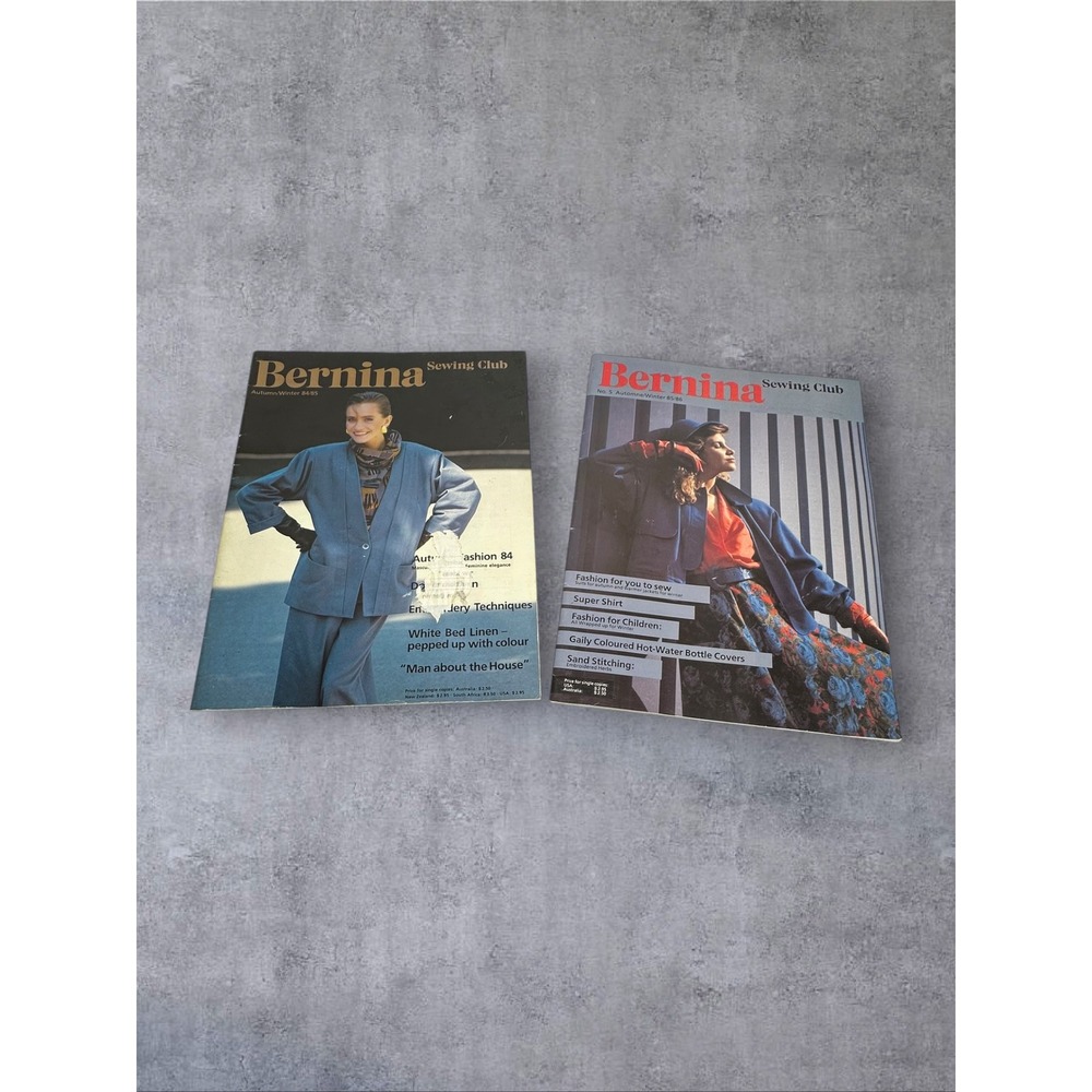 Vintage Bernina Sewing Club Magazine Set 1984 1985 80s Patterns